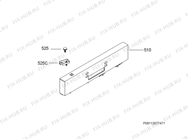 Схема №12 F66600IM0P с изображением Панель для посудомоечной машины Aeg 8088621118